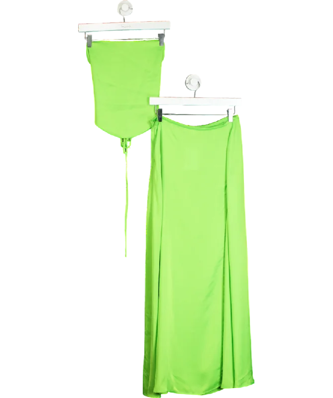 Deusa Green Jade Skirt & Jade Top In Silk UK 8 wrap skirt elegant