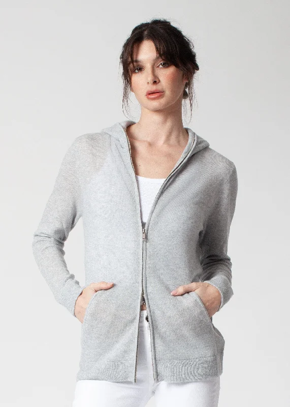 VANITY CASHMERE ZIP HOODIE Hoodie with Raglan Sleeves Sporty Comfortable