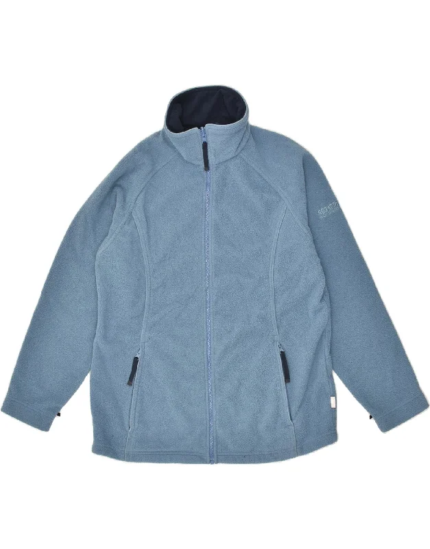 REGATTA Womens Fleece Jacket UK 14 Large  Blue Polyester Wool Jacket Cashmere Jacket Tweed Jacket