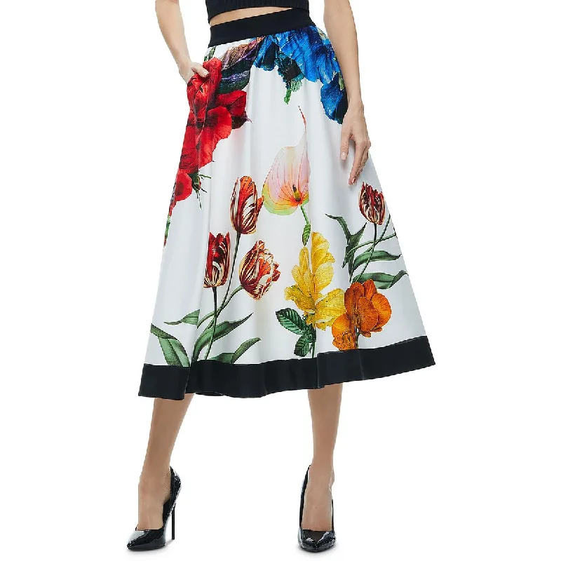 Earla Womens Floral High Rise Midi Skirt tulle skirt dreamy