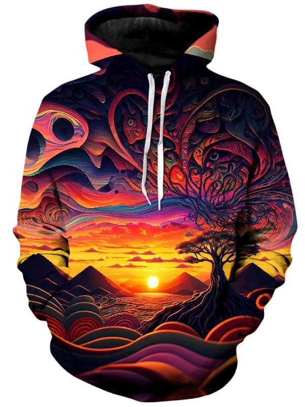 Acid Sunset Unisex Hoodie Hoodie with High-Low Hem Asymmetrical Trendy