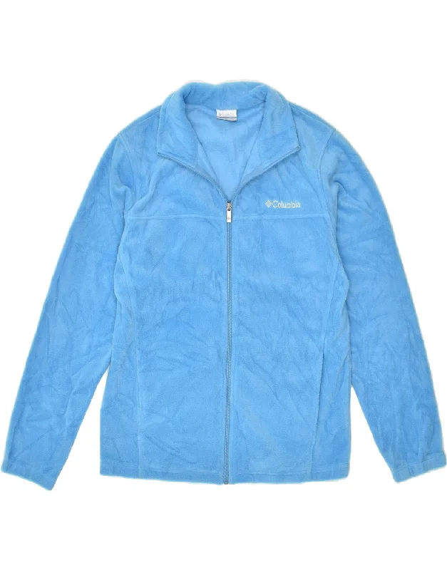 COLUMBIA Womens Fleece Jacket UK 16 Large Blue Polyester Fitted Jacket Loose Jacket Oversized Jacket