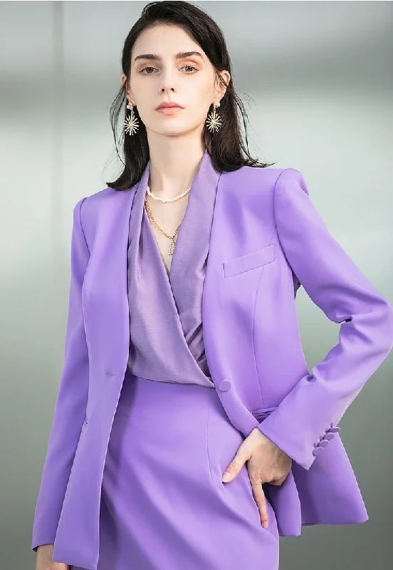 Lavender Three Piece Skirt Suit Set athletic skirt fit