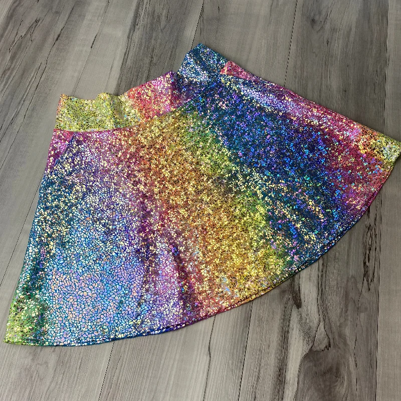 SALE - MEDIUM Rainbow Avatar A-line Skirt w/ Pockets lace skirt feminine