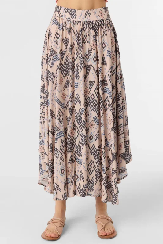 Marnie Palmer Print Midi Skirt In Cement denim skirt stylish