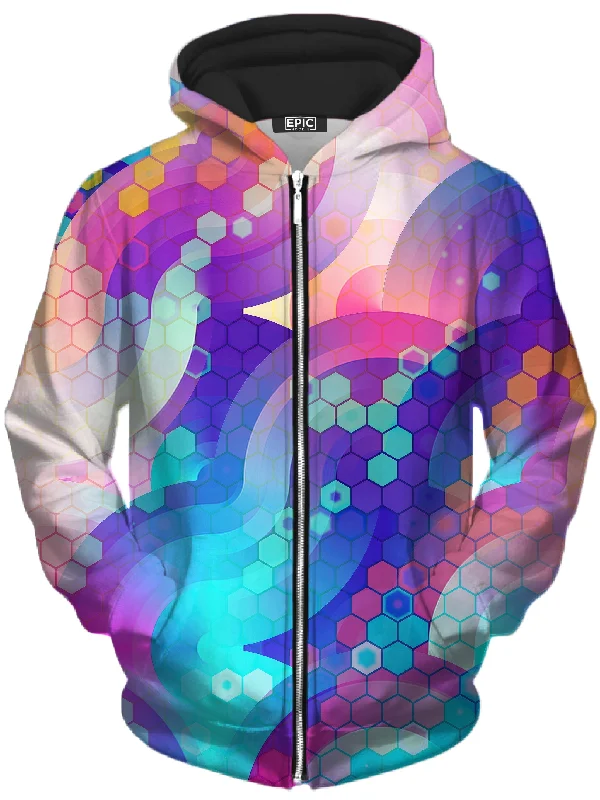 Bubbly Unisex Zip-Up Hoodie Hoodie with Puffed Sleeves Voluminous Trendy