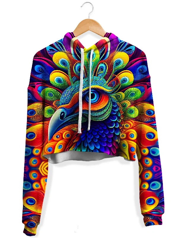 Paon Fleece Crop Hoodie Hoodie with Sequins Glamorous Eye-catching