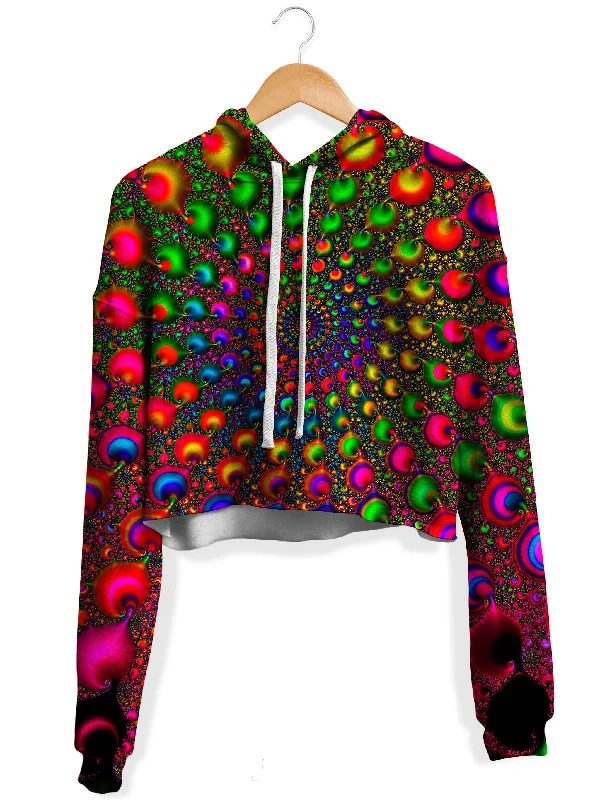 Psyclone Fleece Crop Hoodie Hoodie with Illustration Artistic Creative