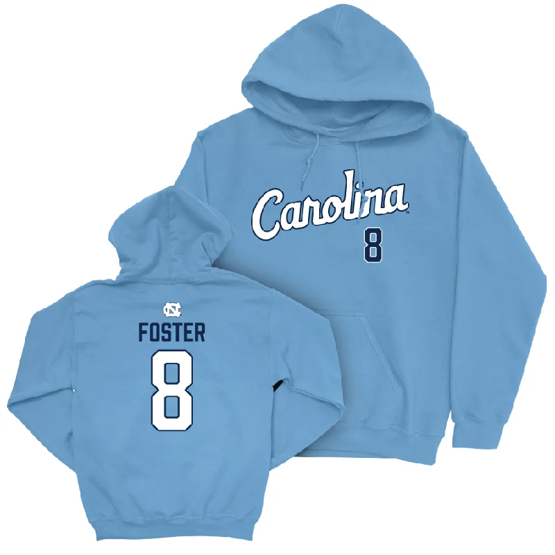 UNC Women's Volleyball Carolina Blue Script Hoodie   - Emani Foster Hoodie with Reflective Safety Nightwear