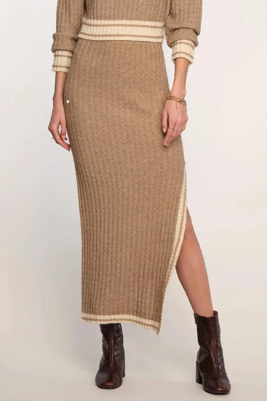 Mirella Skirt In Camel chiffon skirt airy