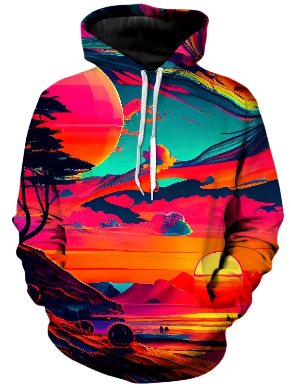 Sunset Melt Unisex Hoodie Hoodie with Slit Hem Functional Movement