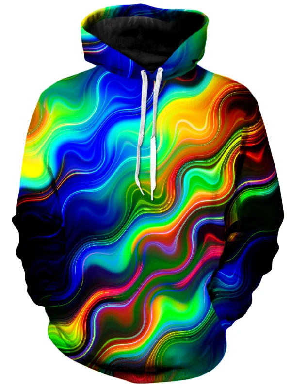 Color Wave Unisex Hoodie Hoodie with Hem Ribbing Snug Secure