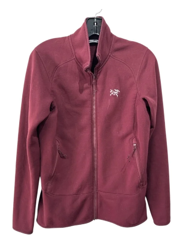 Arc'teryx Size M Burgundy Red Polyester & Nylon Zip Up Zip Pockets Jacket Front Pockets Side Pockets Patch Pockets