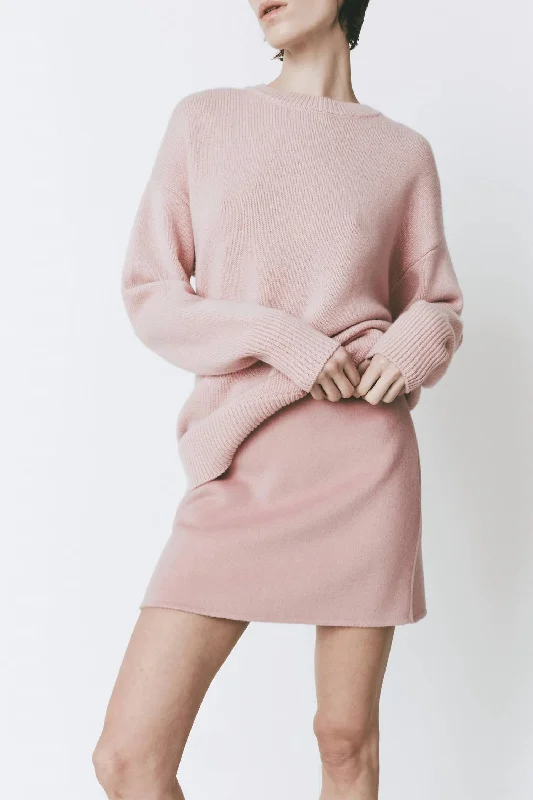 Mirabeau Mini Skirt In Rose cashmere skirt soft