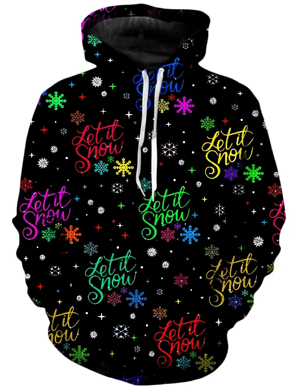 Let It Snowflakes Unisex Hoodie Hoodie with Hem Embroidery Detailed Premium