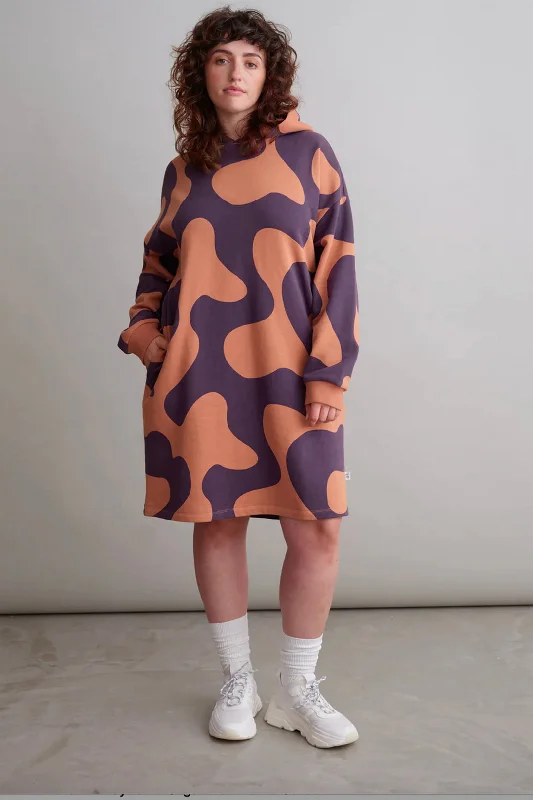 Mainio Swirl Oversize Hoodie Dress Hoodie with Full-Zip Functional Layering