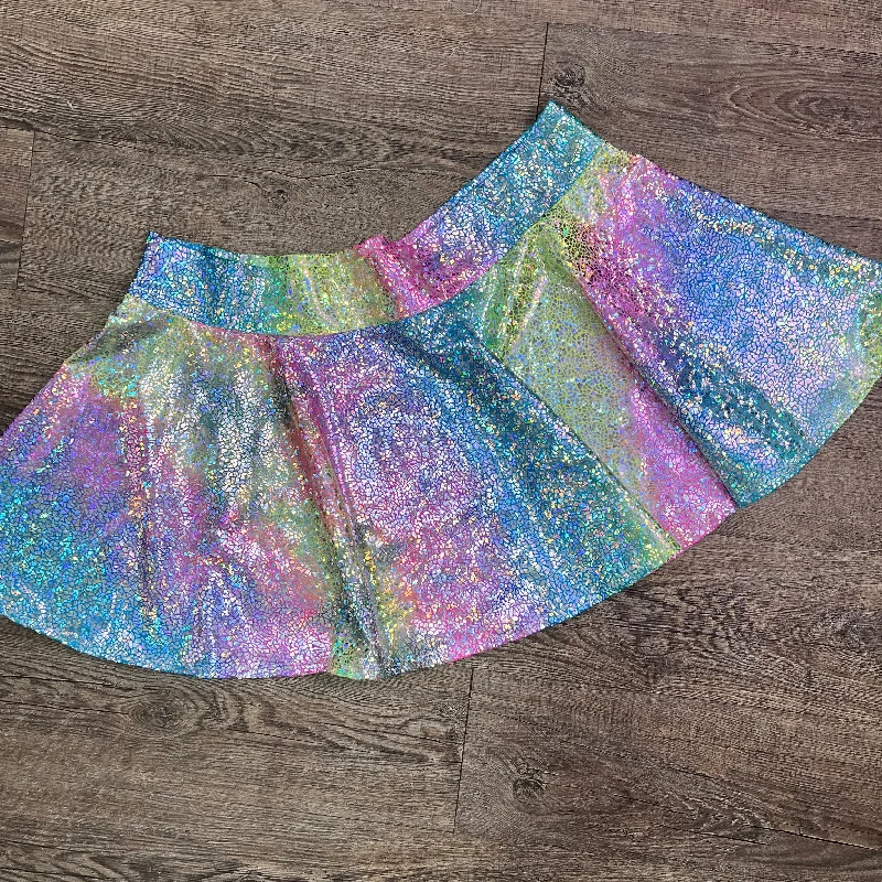 SALE - 4X ONLY - Skater Skirt - Rainbow Avatar wool skirt warm