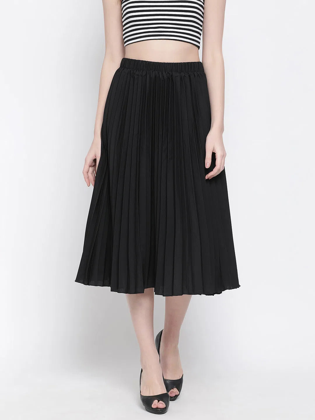 Black East Pleated Women Skirt athletic skirt fit