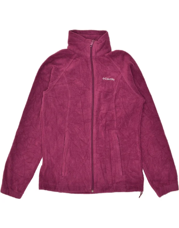 COLUMBIA Womens Fleece Jacket UK 10 Small Purple Polyester Fleece Jacket Down Jacket Feather Jacket