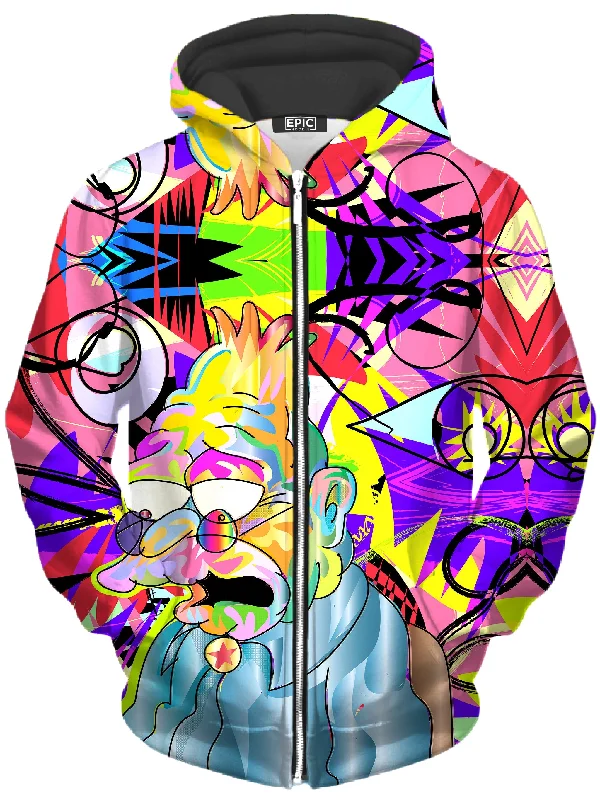 Took Too Much Unisex Zip-Up Hoodie Hoodie with Tie-Dye Psychedelic Retro