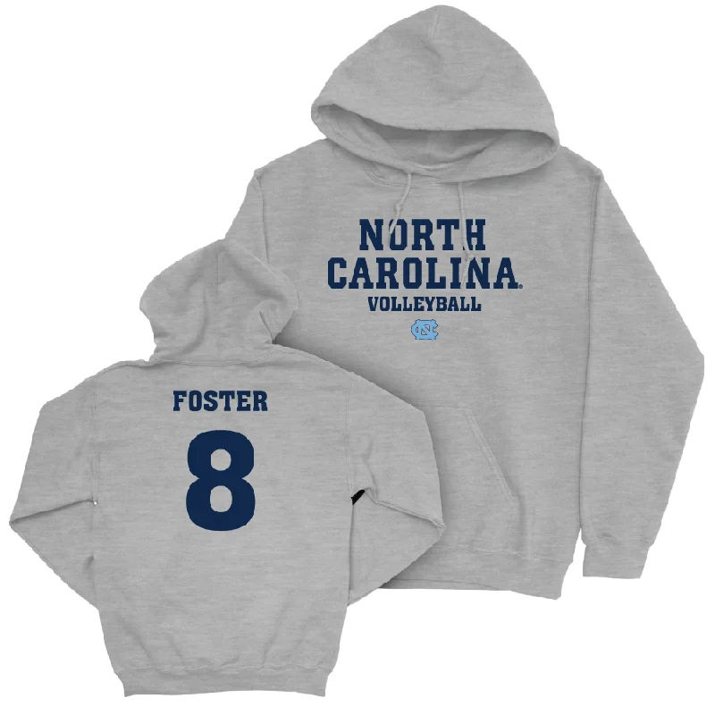 UNC Women's Volleyball Sport Grey Staple Hoodie   - Emani Foster Hoodie with Lace Feminine Delicate