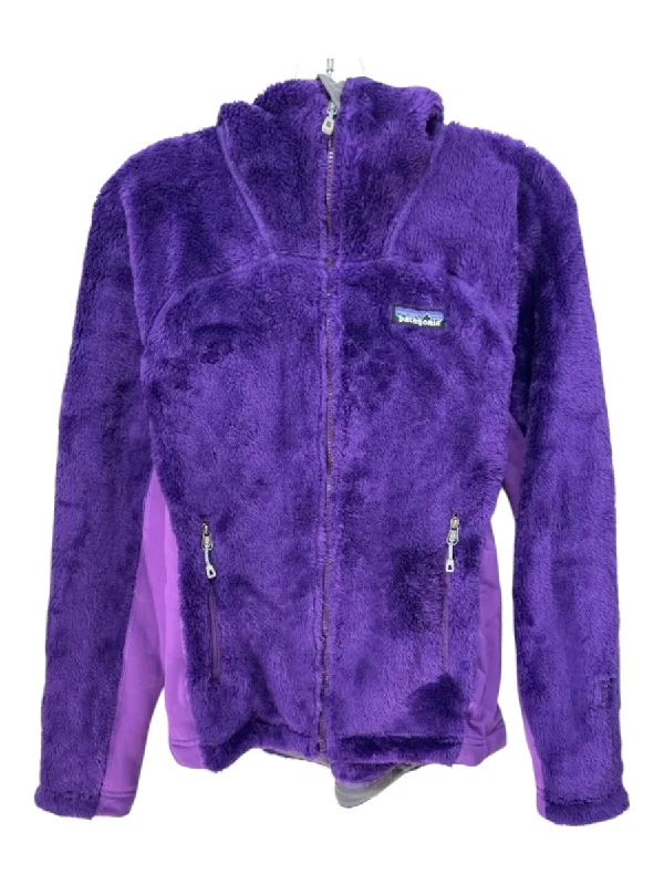 Patagonia Size S Purple Polyester Fleece Mock Neck Zip Zip Pocket Jacket Fitted Jacket Loose Jacket Oversized Jacket