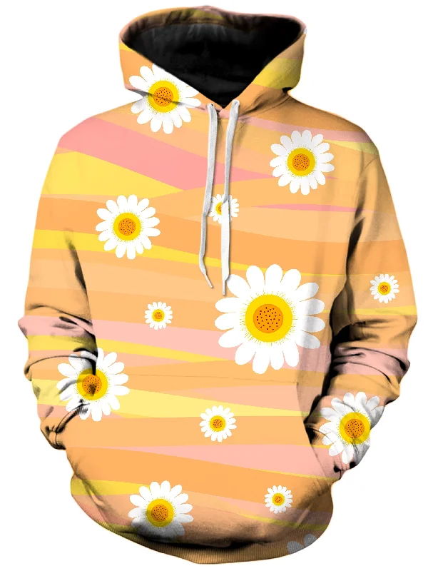 Dancing Daisies Unisex Hoodie Hoodie with Puffed Sleeves Voluminous Trendy