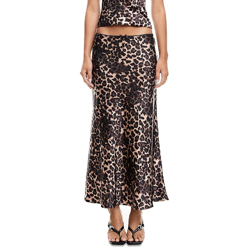 Womens Animal Print Lace Maxi Skirt cotton skirt soft