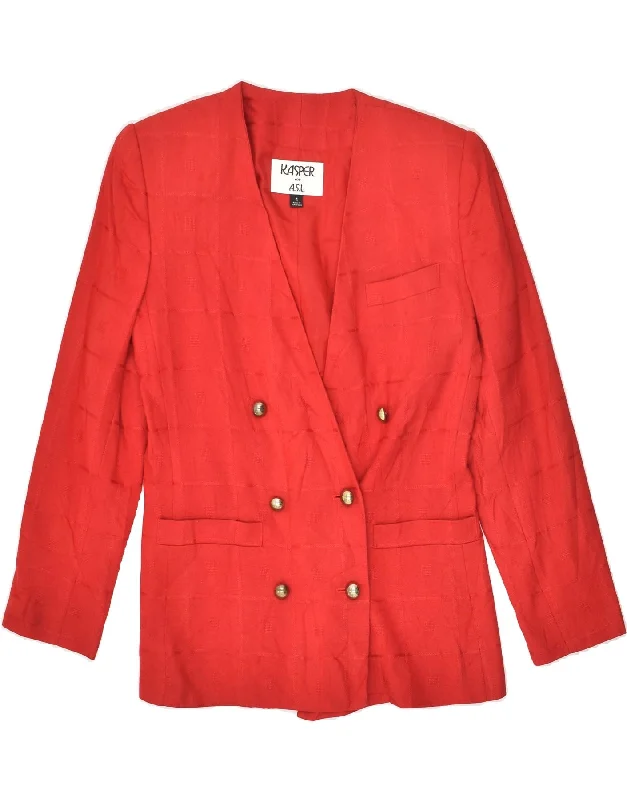 VINTAGE Womens Loose Fit Double Breasted Blazer Jacket US 4 Small Red Snapped Jacket Toggled Jacket Drawstring Jacket