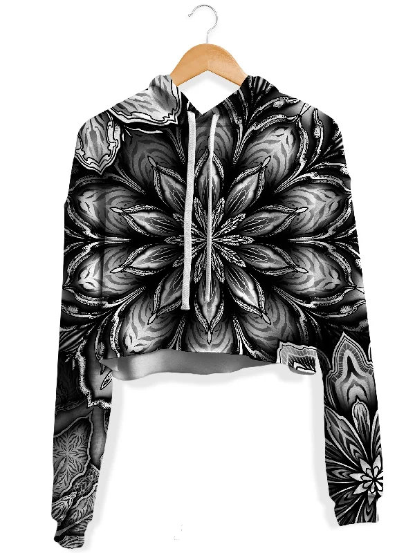 Mandalas Fleece Crop Hoodie Hoodie with Cropped Fit Short Trendy