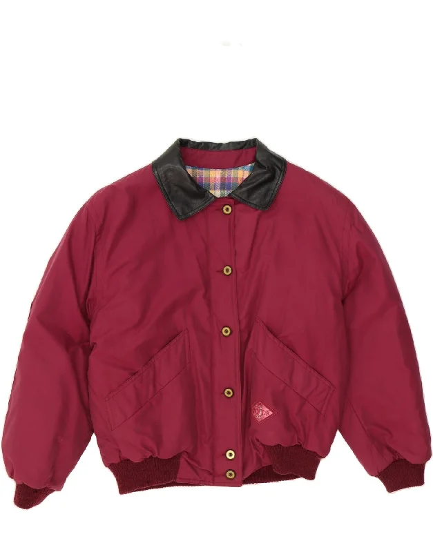 CERRUTI 1881 Womens Oversized Bomber Padded Jacket IT 44 Medium Burgundy Quilted Jacket Puffer Jacket Insulated Jacket