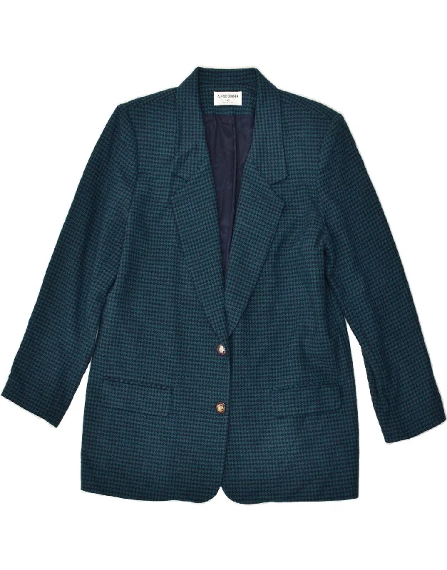 ALFRED DUNNER Womens 2 Button Blazer Jacket US 12 Large Navy Blue Insulated Jacket Fitted Jacket Loose Jacket