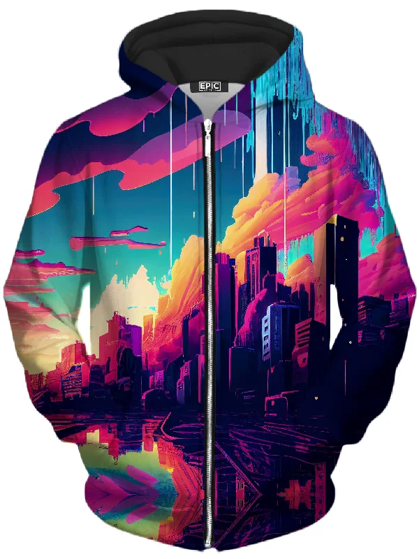 City In The Clouds Unisex Zip-Up Hoodie Hoodie with Zipper Versatile Modern