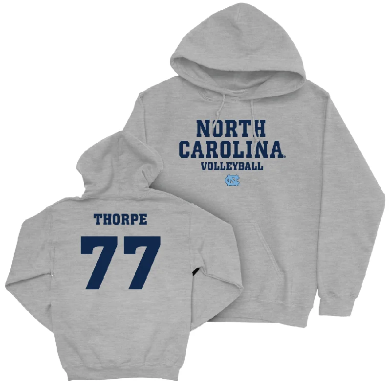 UNC Women's Volleyball Sport Grey Staple Hoodie   - Chelsea Thorpe Hoodie with Fur Luxurious Winter