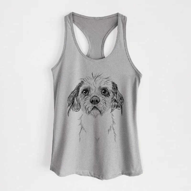 Tiny Tucker the Mixed Breed - Women's Racerback Tanktop v-neck tank top