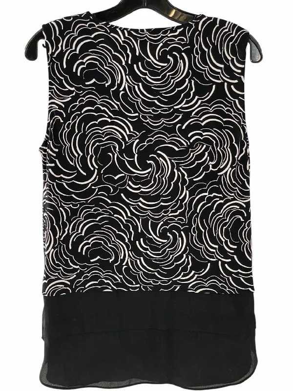 Vince Camuto Size M Black White Print Tank Top workout tank top