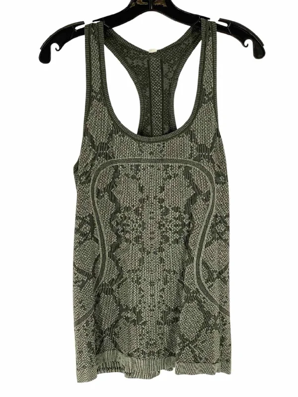 Lululemon Size 10 Green Grey Snake Athletic Tank Top black tank top