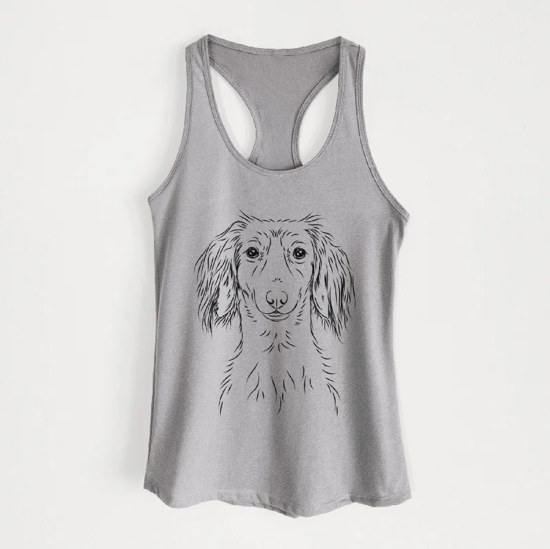 Roux the Long Haired Dachshund - Women's Racerback Tanktop essential tank top