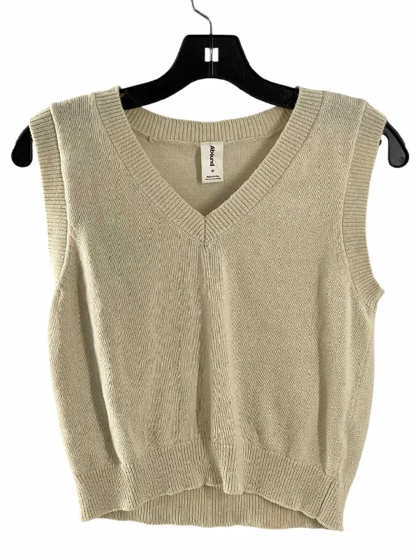 Abound Size M Cream Knit 100% cotton Tank Top beige tank top