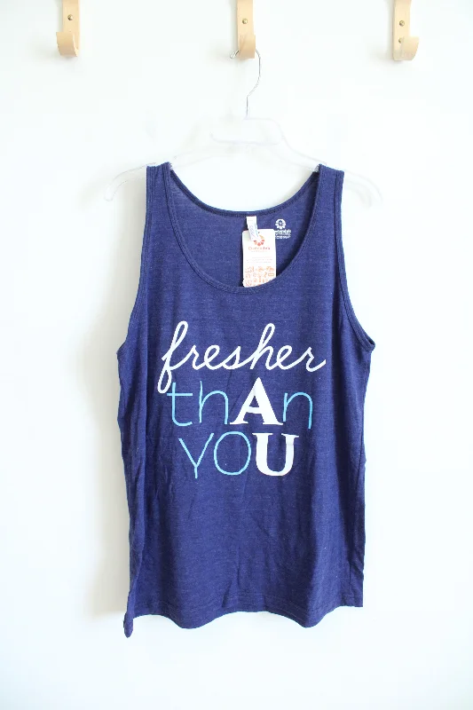 NEW American Apparel Blue "Fresher Than You" Tank Top sage tank top