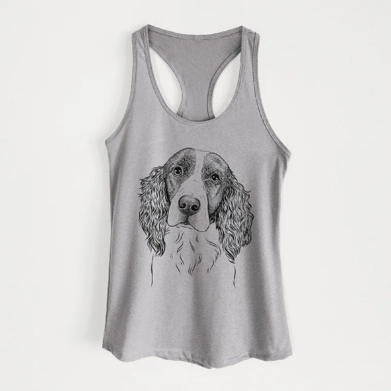 Annie the English Springer Spaniel - Women's Racerback Tanktop turquoise tank top