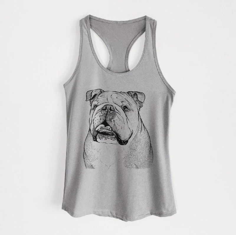 Piggy the English Bulldog - Women's Racerback Tanktop floral tank top