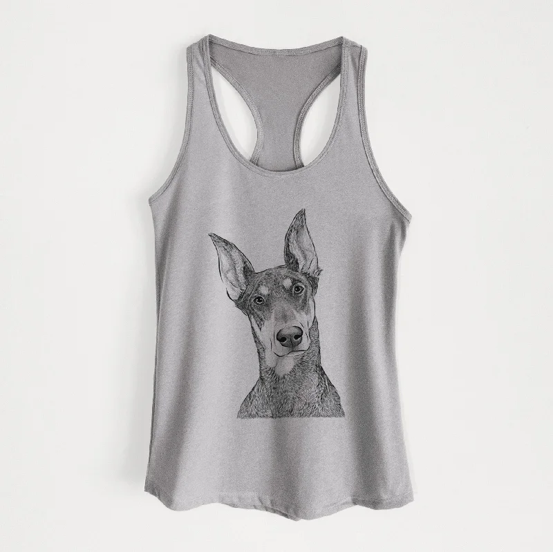 Jenna the Doberman Pinscher - Women's Racerback Tanktop ribbed tank top