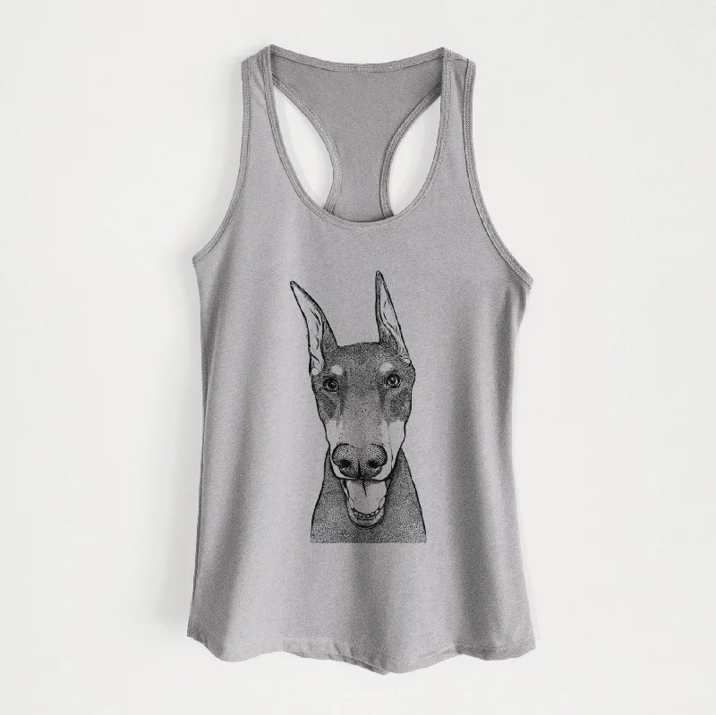 Sir Duke the Doberman Pinscher - Women's Racerback Tanktop coral tank top