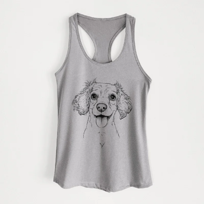 Piglet the Dachshund Mix - Women's Racerback Tanktop striped tank top