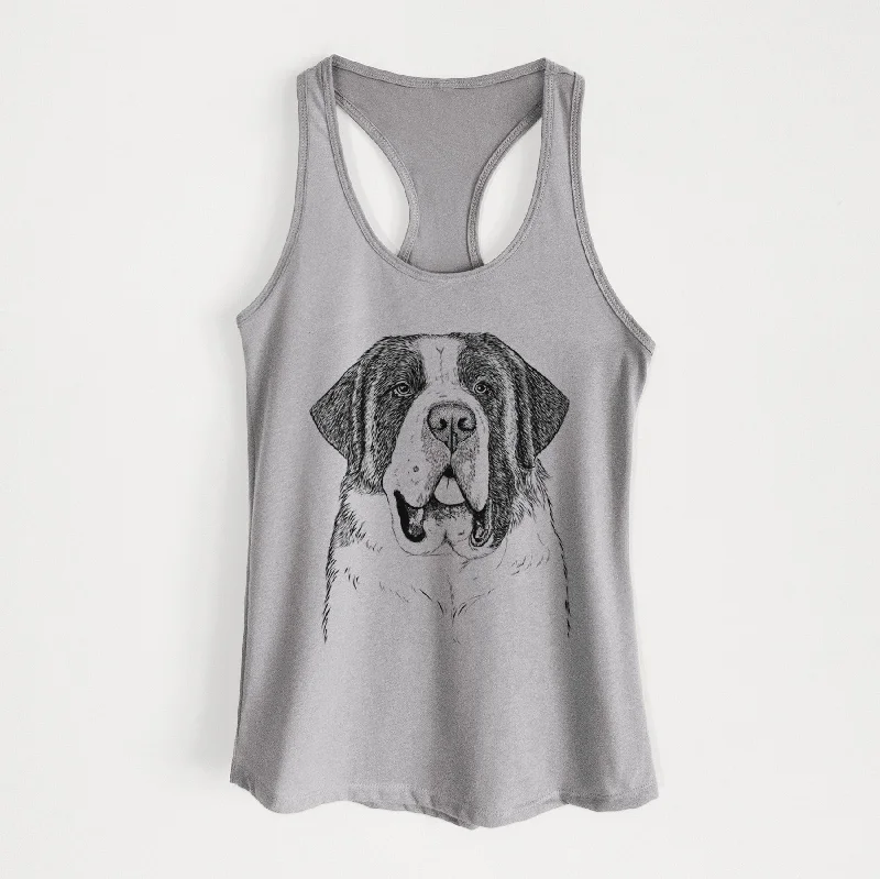 Thor the Saint Bernard - Women's Racerback Tanktop low neck tank