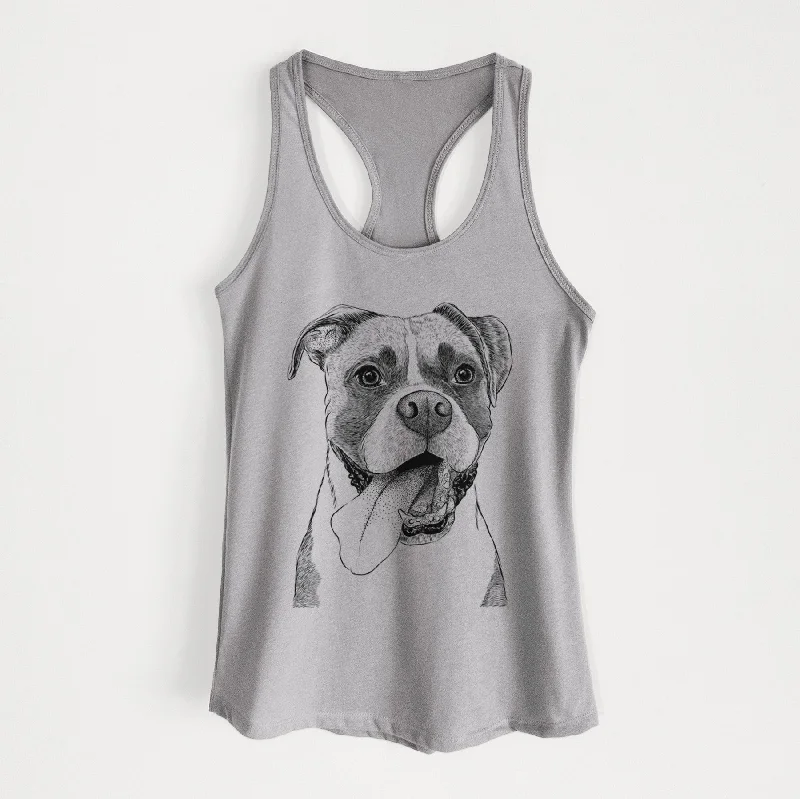 Tuckeroo the Boxer - Women's Racerback Tanktop sequin tank top