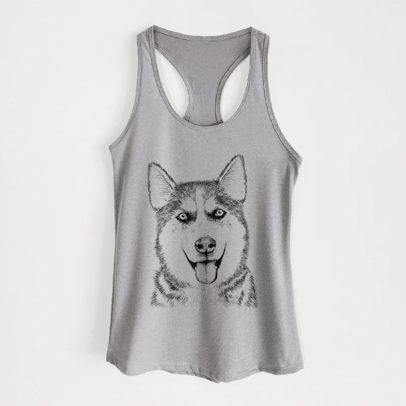 Sesi the Siberian Husky - Women's Racerback Tanktop flowy tank top