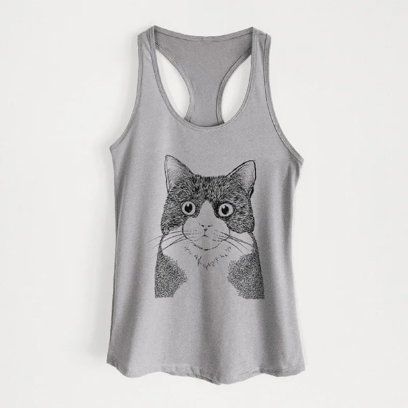 Tux the Tuxedo Cat - Women's Racerback Tanktop gold tank top