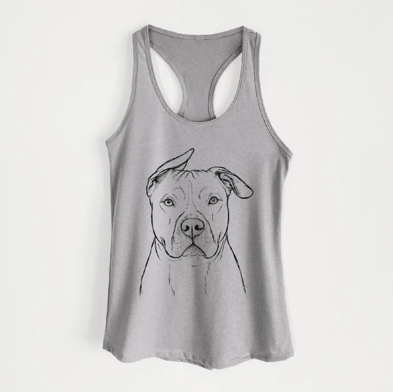 Teddy Jam the Pitbull - Women's Racerback Tanktop striped tank top